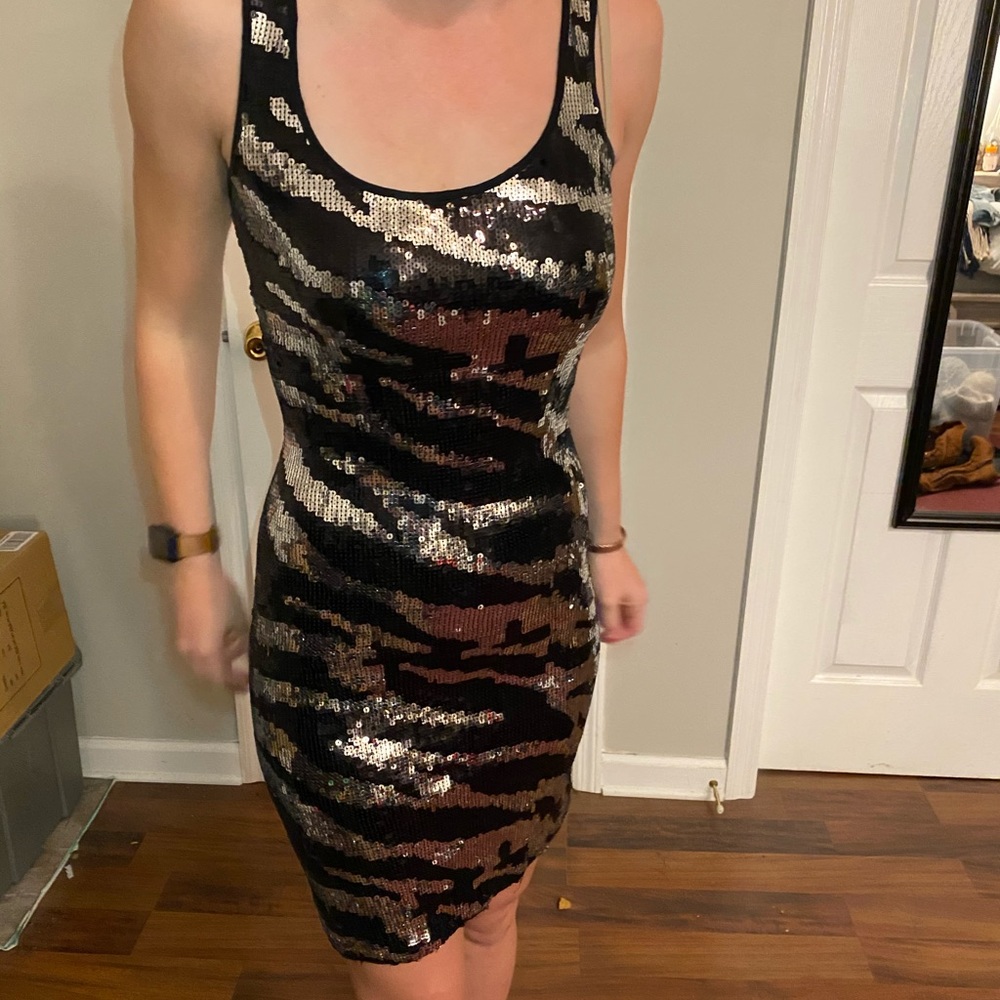 Zebra sequin dress